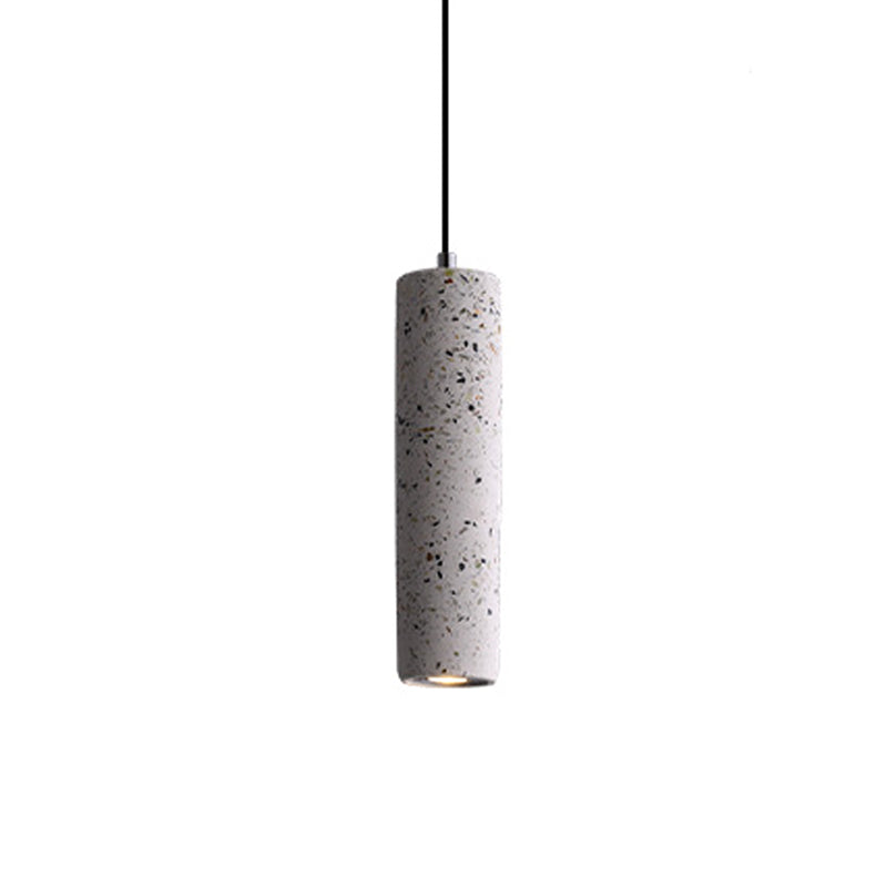 Black/Red/Blue LED Hanging Light Nordic Terrazzo Tube Suspension Pendant Light for Dining Room Clearhalo 'Ceiling Lights' 'Industrial Pendants' 'Industrial' 'Middle Century Pendants' 'Pendant Lights' 'Pendants' 'Tiffany' Lighting' 1982131