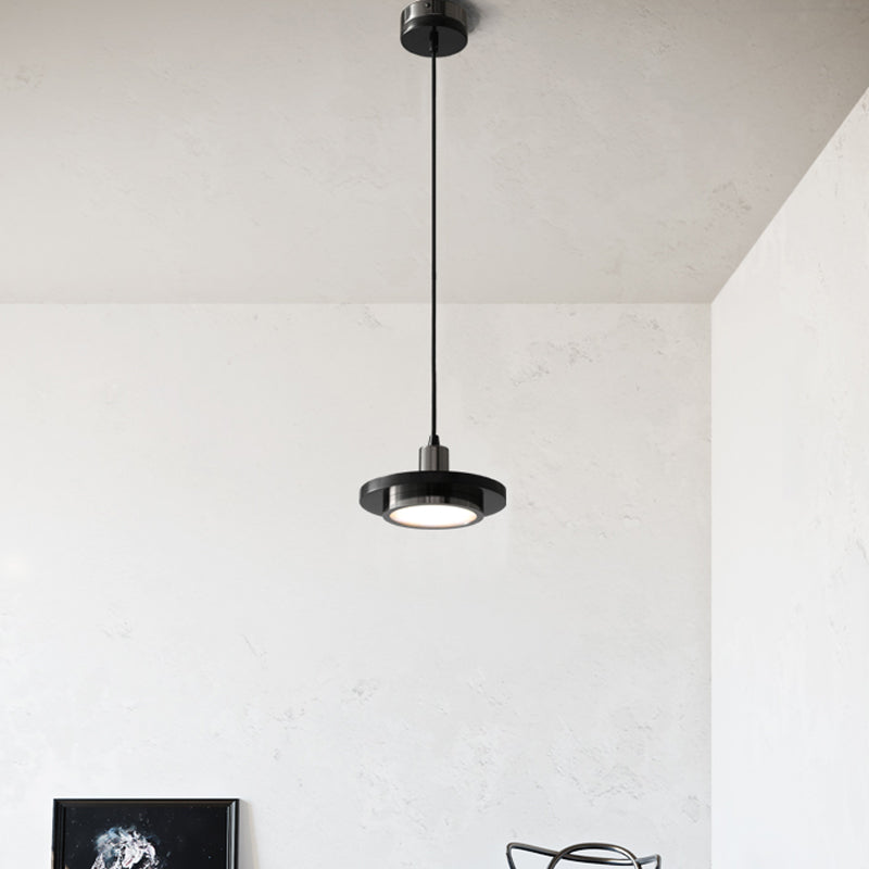 Marble Lid Shaped Drop Pendant Postmodern Antiqued Brass and Green LED Ceiling Hang Light Clearhalo 'Ceiling Lights' 'Modern Pendants' 'Modern' 'Pendant Lights' 'Pendants' Lighting' 1982165