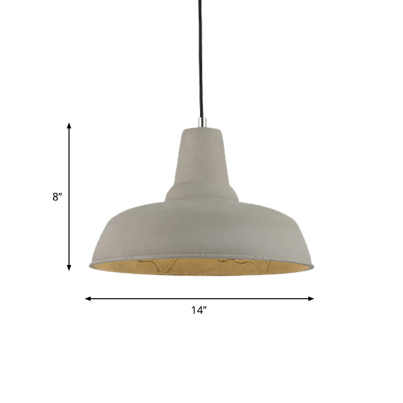 Barn Kitchen Bar Pendant Lighting Nordic Cement 1 Head Grey/White/Beige Ceiling Light with Carved Interior Clearhalo 'Ceiling Lights' 'Industrial Pendants' 'Industrial' 'Middle Century Pendants' 'Pendant Lights' 'Pendants' 'Tiffany' Lighting' 1982180