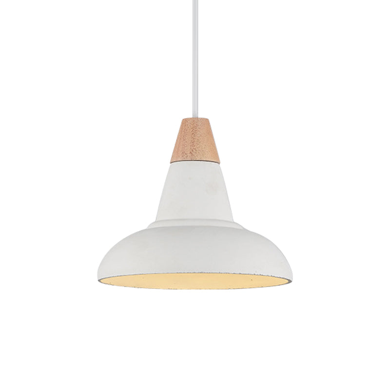 Barn Kitchen Bar Pendant Lighting Nordic Cement 1 Head Grey/White/Beige Ceiling Light with Carved Interior Clearhalo 'Ceiling Lights' 'Industrial Pendants' 'Industrial' 'Middle Century Pendants' 'Pendant Lights' 'Pendants' 'Tiffany' Lighting' 1982183