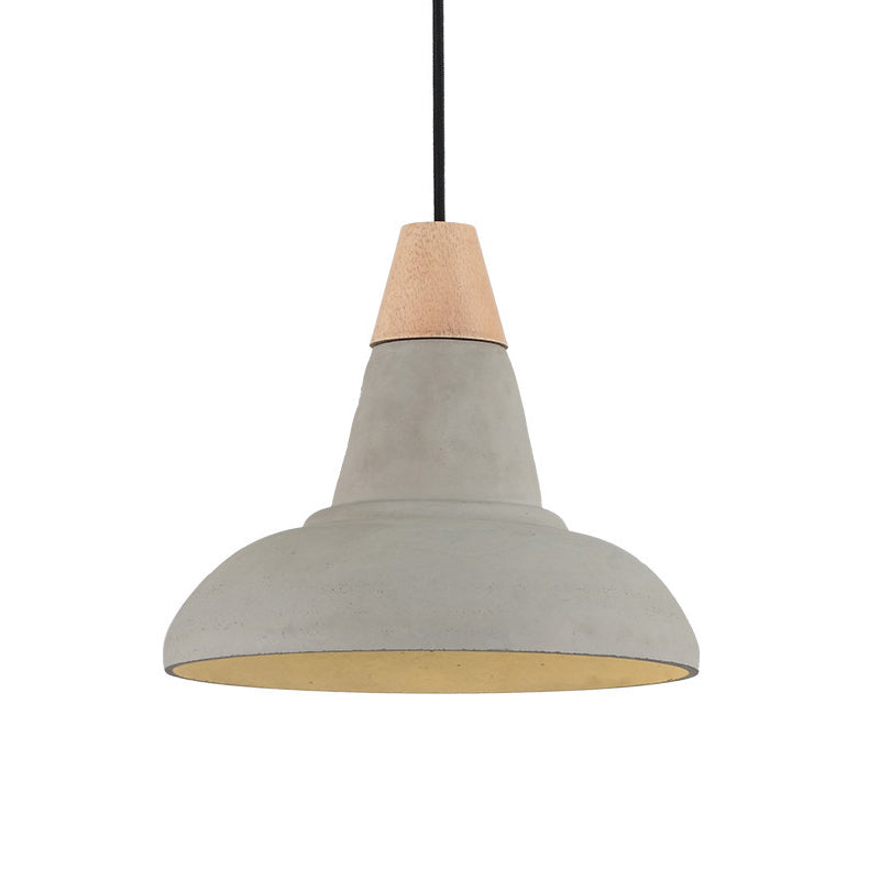 Barn Kitchen Bar Pendant Lighting Nordic Cement 1 Head Grey/White/Beige Ceiling Light with Carved Interior Clearhalo 'Ceiling Lights' 'Industrial Pendants' 'Industrial' 'Middle Century Pendants' 'Pendant Lights' 'Pendants' 'Tiffany' Lighting' 1982186