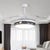 Drum Shade 4-Blade Hanging Fan Lamp Simple LED White Semi Flush Mount, 20" Wide White B Clearhalo 'Ceiling Fans with Lights' 'Ceiling Fans' 'Modern Ceiling Fans' 'Modern' Lighting' 1982248