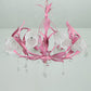 6/8-Light Flower Ceiling Chandelier Korean Garden Green/Pink Frosted Glass Suspension Pendant Light 8 Pink Clearhalo 'Ceiling Lights' 'Chandeliers' Lighting' options 1982346_9bfcbdb2-20db-400e-97d2-15e56326a335