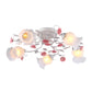 5 Bulbs Semi Flush Mount Korean Garden Floral Frosted White Glass Ceiling Flush Light for Bedroom Clearhalo 'Ceiling Lights' 'Close To Ceiling Lights' 'Close to ceiling' 'Semi-flushmount' Lighting' 1982412