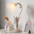 Flower Shape Frosted White Glass Night Lamp Countryside 1-Light Kids Room Table Light in Pink/Green Pink Clearhalo 'Lamps' 'Table Lamps' Lighting' 1982489