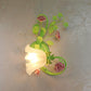 Single Left/Right Wall Sconce Lamp Pastoral Ruffle Frosted White Glass Wall Mount Light in Green with/without Switch Green Left No Switch Clearhalo 'Wall Lamps & Sconces' 'Wall Lights' Lighting' 1982539