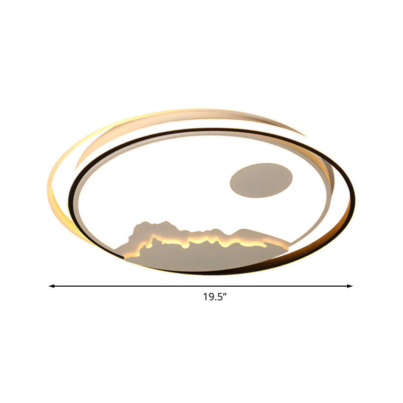 Kid Bedroom Mountain Sun Ceiling Light Acrylic Modern White LED Ceiling Mount Light Clearhalo 'Ceiling Lights' 'Close To Ceiling Lights' 'Close to ceiling' 'Flush mount' Lighting' 198254