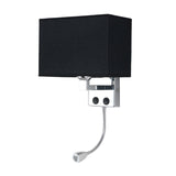 Fabric Rectangular Spotlight Wall Lamp Nordic 1-Light Black/Flaxen/Beige Wall Mounted Lighting Fixture Clearhalo 'Cast Iron' 'Glass' 'Industrial' 'Modern wall lights' 'Modern' 'Tiffany' 'Traditional wall lights' 'Wall Lamps & Sconces' 'Wall Lights' Lighting' 1982616