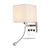 Rectangle Wall Mounted Reading Light Modern Fabric 1 Head Black/White/Beige Wall Sconce with Shelf and Spotlight White Clearhalo 'Cast Iron' 'Glass' 'Industrial' 'Modern wall lights' 'Modern' 'Tiffany' 'Traditional wall lights' 'Wall Lamps & Sconces' 'Wall Lights' Lighting' 1982647