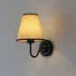 Black/Brown/Beige Cone Wall Lamp Nordic 1-Light Fabric Wall Lighting with Curved Arm in Black/White Black Beige Clearhalo 'Cast Iron' 'Glass' 'Industrial' 'Modern wall lights' 'Modern' 'Tiffany' 'Traditional wall lights' 'Wall Lamps & Sconces' 'Wall Lights' Lighting' 1982688
