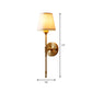 Tapered Bedroom Wall Light Kit Minimalist Fabric 1 Bulb Gold Wall Mount Reading Lamp with Pencil Arm Clearhalo 'Wall Lamps & Sconces' 'Wall Lights' Lighting' 1982701