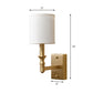 Cylindrical Fabric Wall Light Kit Simplicity 1-Light Bedroom Wall Mount Lighting in Gold Clearhalo 'Wall Lamps & Sconces' 'Wall Lights' Lighting' 1982786