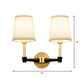 1/2-Head Wall Sconce Light Fixture Minimalist Conical Fabric Wall Mounted Lamp in Gold Clearhalo 'Wall Lamps & Sconces' 'Wall Lights' Lighting' 1982807