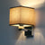 Nordic Cubic Wall Sconce Fabric 1-Light Dining Room Wall Mount Light Fixture in Beige/White/Flaxen Coffee Clearhalo 'Cast Iron' 'Glass' 'Industrial' 'Modern wall lights' 'Modern' 'Tiffany' 'Traditional wall lights' 'Wall Lamps & Sconces' 'Wall Lights' Lighting' 1982858