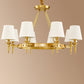Cone Shade Living Room Pendant Light Traditional Fabric 3/6/8 Heads Gold Chandelier Lamp Clearhalo 'Ceiling Lights' 'Chandeliers' Lighting' options 1982930