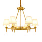Cone Shade Living Room Pendant Light Traditional Fabric 3/6/8 Heads Gold Chandelier Lamp 6 Gold Clearhalo 'Ceiling Lights' 'Chandeliers' Lighting' options 1982932_49cd28bb-ced6-4f0f-914d-9b8370e68160
