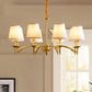 6/8/10-Bulb Ceiling Chandelier Traditional Tapered Fabric Suspension Pendant Light in Gold Clearhalo 'Ceiling Lights' 'Chandeliers' Lighting' options 1983011