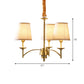 6/8/10-Bulb Ceiling Chandelier Traditional Tapered Fabric Suspension Pendant Light in Gold Clearhalo 'Ceiling Lights' 'Chandeliers' Lighting' options 1983026