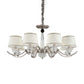 Fabric White Chandelier Tapered 3/6/8-Bulb Country Style Ceiling Pendant Light for Living Room Clearhalo 'Ceiling Lights' 'Chandeliers' Lighting' options 1983101