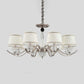 Fabric White Chandelier Tapered 3/6/8-Bulb Country Style Ceiling Pendant Light for Living Room Clearhalo 'Ceiling Lights' 'Chandeliers' Lighting' options 1983102
