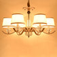Fabric White Chandelier Tapered 3/6/8-Bulb Country Style Ceiling Pendant Light for Living Room Clearhalo 'Ceiling Lights' 'Chandeliers' Lighting' options 1983105