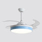 4-Blade Nordic Drum LED Semi Flush Ceiling Light Acrylic Living Room Hanging Fan Lamp, 20" Wide Clearhalo 'Ceiling Fans with Lights' 'Ceiling Fans' 'Modern Ceiling Fans' 'Modern' Lighting' 1983149