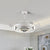Macaron Circular 4 Blades Semi Flush Ceiling Light Acrylic Dining Room LED Hanging Fan Lamp, 20" Wide White Clearhalo 'Ceiling Fans with Lights' 'Ceiling Fans' 'Modern Ceiling Fans' 'Modern' Lighting' 1983178