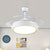 Drum Acrylic 4-Blade Hanging Fan Lamp Contemporary LED White Semi Flush Mount, 20" Wide White Clearhalo 'Ceiling Fans with Lights' 'Ceiling Fans' 'Modern Ceiling Fans' 'Modern' Lighting' 1983181
