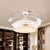 16" Wide Acrylic Drum Semi Flush Light Fixture Modernist LED White Ceiling Fan Lamp with 4 Blades White Clearhalo 'Ceiling Fans with Lights' 'Ceiling Fans' 'Modern Ceiling Fans' 'Modern' Lighting' 1983187