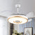 Simple Circle 4 Blades Semi Flush Ceiling Light Acrylic Living Room LED Pendant Fan Lamp in White, 16" Wide White Clearhalo 'Ceiling Fans with Lights' 'Ceiling Fans' 'Modern Ceiling Fans' 'Modern' Lighting' 1983204