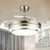 Modern LED Ceiling Fan Light Silver Layered Round 4-Blade Semi Flush with Acrylic Shade, 19" Wide Silver Clearhalo 'Ceiling Fans with Lights' 'Ceiling Fans' 'Modern Ceiling Fans' 'Modern' Lighting' 1983242