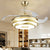 Acrylic Petal Semi Flush Mount Contemporary 19" Wide LED Pendant Fan Lamp Fixture in Gold, 4 Blades Gold Clearhalo 'Ceiling Fans with Lights' 'Ceiling Fans' 'Modern Ceiling Fans' 'Modern' Lighting' 1983278