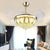16" Wide Flower Semi Flush Mount Simple Crystal Orb Dining Room LED Hanging Fan Light with 4 Blades Gold Clearhalo 'Ceiling Fans with Lights' 'Ceiling Fans' 'Modern Ceiling Fans' 'Modern' Lighting' 1983316