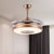 4 Blades Circle Pendant Fan Light Fixture Simple Acrylic 19" Wide LED Gold Semi-Flush Mount Gold Clearhalo 'Ceiling Fans with Lights' 'Ceiling Fans' 'Modern Ceiling Fans' 'Modern' Lighting' 1983393
