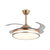 20" Wide Circle Pendant Fan Lamp Modern Acrylic Living Room LED Semi Flush with 4 Blades Gold C Clearhalo 'Ceiling Fans with Lights' 'Ceiling Fans' 'Modern Ceiling Fans' 'Modern' Lighting' 1983418