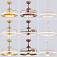 Modern Ring 3 Blades Ceiling Fan Light Fixture Crystal LED Bedroom Semi Flush Mount Lighting, 23.5" Wide Clearhalo 'Ceiling Fans with Lights' 'Ceiling Fans' 'Modern Ceiling Fans' 'Modern' Lighting' 1983434