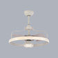 Modern Ring 3 Blades Ceiling Fan Light Fixture Crystal LED Bedroom Semi Flush Mount Lighting, 23.5" Wide Clearhalo 'Ceiling Fans with Lights' 'Ceiling Fans' 'Modern Ceiling Fans' 'Modern' Lighting' 1983441
