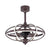 3-Blade Cage Metal Semi Flush Ceiling Light Simple 25.5" Wide LED Coffee Hanging Fan Lamp Coffee A Clearhalo 'Ceiling Fans with Lights' 'Ceiling Fans' 'Modern Ceiling Fans' 'Modern' Lighting' 1983454