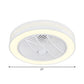 22" Wide LED Bedroom Semi Flush Contemporary White Hanging Fan Light Fixture with Round Acrylic Shade Clearhalo 'Ceiling Fans with Lights' 'Ceiling Fans' 'Modern Ceiling Fans' 'Modern' Lighting' 1983468