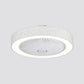 22" Wide LED Bedroom Semi Flush Contemporary White Hanging Fan Light Fixture with Round Acrylic Shade Clearhalo 'Ceiling Fans with Lights' 'Ceiling Fans' 'Modern Ceiling Fans' 'Modern' Lighting' 1983473
