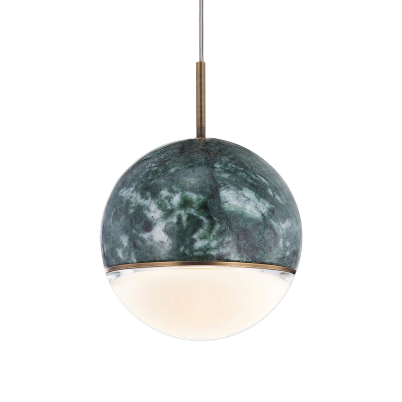 Globe/Cone Marble LED Pendant Light Kit Designer Black/White/Green Hanging Lamp Fixture for Living Room Clearhalo 'Ceiling Lights' 'Modern Pendants' 'Modern' 'Pendant Lights' 'Pendants' Lighting' 1983512