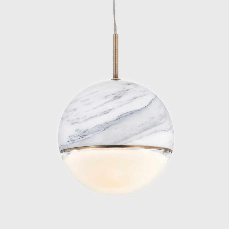 Globe/Cone Marble LED Pendant Light Kit Designer Black/White/Green Hanging Lamp Fixture for Living Room Clearhalo 'Ceiling Lights' 'Modern Pendants' 'Modern' 'Pendant Lights' 'Pendants' Lighting' 1983516
