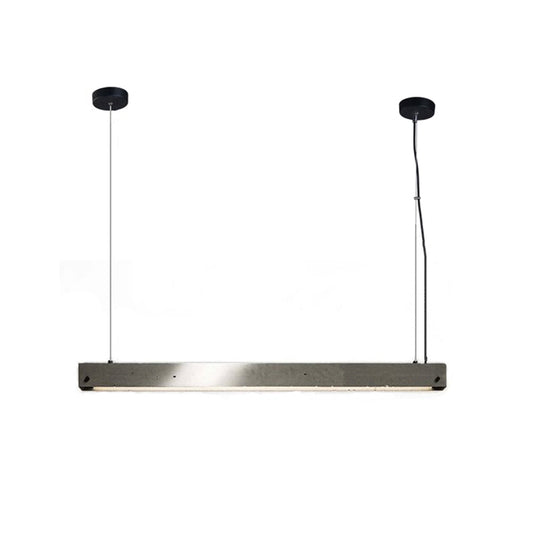 Grey Linear Pendant Lighting Fixture Simplicity Cement 1 Head Dining Room Ceiling Hang Lamp Clearhalo 'Ceiling Lights' 'Industrial Pendants' 'Industrial' 'Middle Century Pendants' 'Pendant Lights' 'Pendants' 'Tiffany' Lighting' 1983537