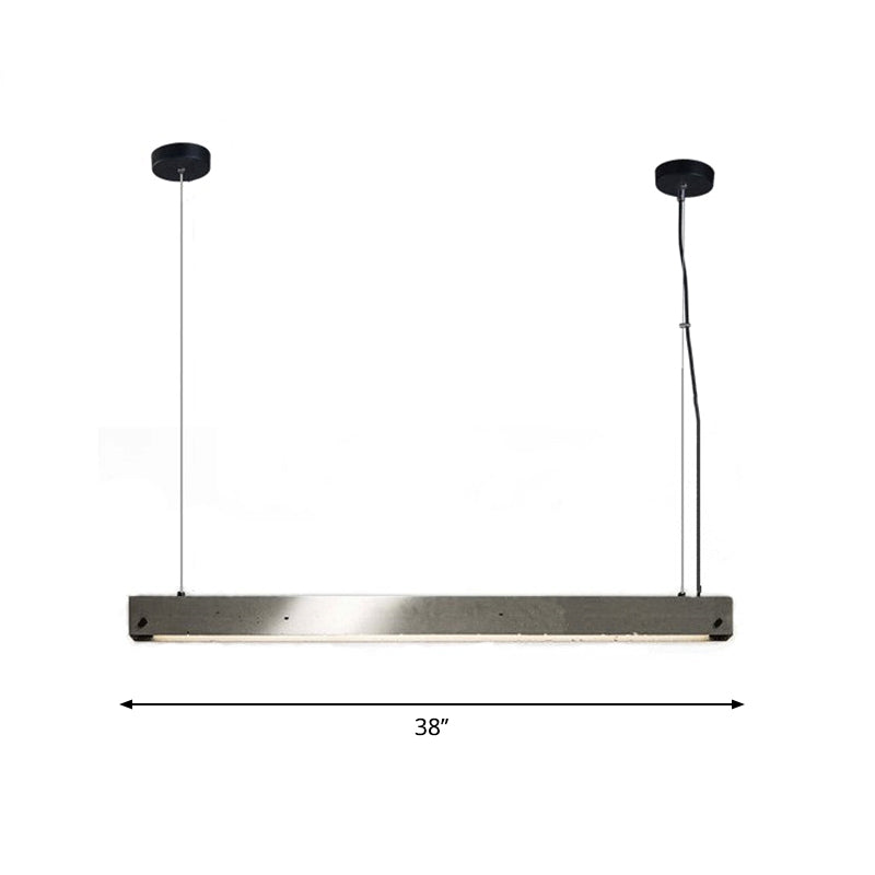 Grey Linear Pendant Lighting Fixture Simplicity Cement 1 Head Dining Room Ceiling Hang Lamp Clearhalo 'Ceiling Lights' 'Industrial Pendants' 'Industrial' 'Middle Century Pendants' 'Pendant Lights' 'Pendants' 'Tiffany' Lighting' 1983538
