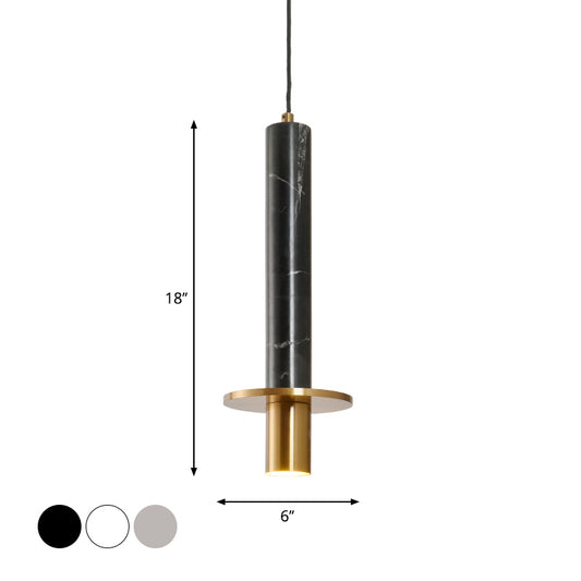 Sword Pendant Ceiling Light Designer Marble Dining Room LED Hanging Lamp in Black/White/Beige and Brass Clearhalo 'Ceiling Lights' 'Modern Pendants' 'Modern' 'Pendant Lights' 'Pendants' Lighting' 1983543