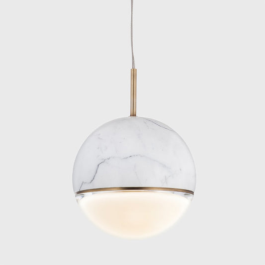 Spherical Dining Room Hanging Light Marble 1 Bulb 4"/6" Wide Nordic Down Lighting Pendant in Black/White/Green Clearhalo 'Ceiling Lights' 'Modern Pendants' 'Modern' 'Pendant Lights' 'Pendants' Lighting' 1983556