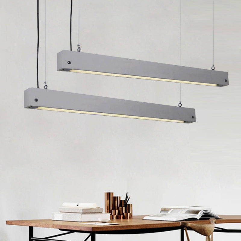 Rectangular Cement Ceiling Pendant Nordic 1-Light Office Hanging Light Fixture in Grey Clearhalo 'Ceiling Lights' 'Industrial Pendants' 'Industrial' 'Middle Century Pendants' 'Pendant Lights' 'Pendants' 'Tiffany' Lighting' 1983565