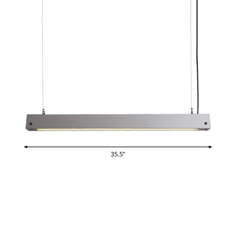 Rectangular Cement Ceiling Pendant Nordic 1-Light Office Hanging Light Fixture in Grey Clearhalo 'Ceiling Lights' 'Industrial Pendants' 'Industrial' 'Middle Century Pendants' 'Pendant Lights' 'Pendants' 'Tiffany' Lighting' 1983568