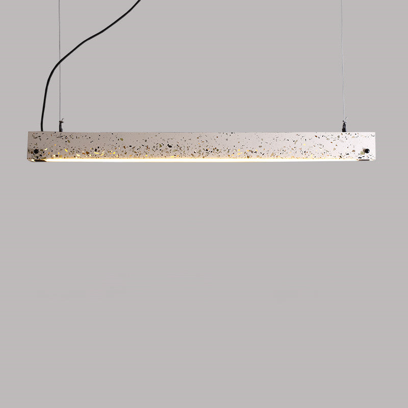 Terrazzo Bar Shaped Pendant Light Minimalist Dining Room Ceiling Suspension Lamp in Grey Clearhalo 'Ceiling Lights' 'Industrial Pendants' 'Industrial' 'Middle Century Pendants' 'Pendant Lights' 'Pendants' 'Tiffany' Lighting' 1983570
