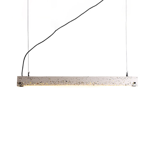 Terrazzo Bar Shaped Pendant Light Minimalist Dining Room Ceiling Suspension Lamp in Grey Clearhalo 'Ceiling Lights' 'Industrial Pendants' 'Industrial' 'Middle Century Pendants' 'Pendant Lights' 'Pendants' 'Tiffany' Lighting' 1983572
